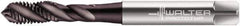 Walter-Prototyp - #8-32 UNC 3 Flute 2B Modified Bottoming Spiral Flute Tap - Powdered Metal, Hardlube Finish, 63mm OAL, Right Hand Flute, Right Hand Thread, Series EP2251302 - Eagle Tool & Supply