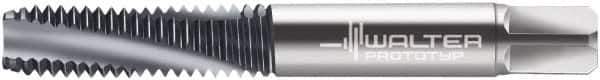 Walter-Prototyp - 1/4-20 UNC 3 Flute 3B Modified Bottoming Spiral Flute Tap - Powdered Metal, Bright Finish, 2-1/2" OAL, Right Hand Flute, Right Hand Thread, Series A224101 - Eagle Tool & Supply
