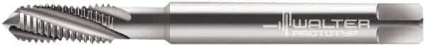 Walter-Prototyp - #8-32 UNC 3 Flute 2B Modified Bottoming Spiral Flute Tap - Powdered Metal, Bright Finish, 63mm OAL, Right Hand Flute, Right Hand Thread, Series 224102 - Exact Industrial Supply