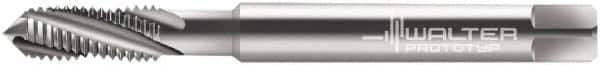 Walter-Prototyp - M2x0.40 Metric 3 Flute 4HX Modified Bottoming Spiral Flute Tap - Powdered Metal, Bright Finish, 45mm OAL, Right Hand Flute, Right Hand Thread, Series 204104 - Exact Industrial Supply