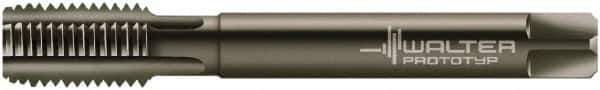 Walter-Prototyp - M12x1.00 Metric Fine 6HX 4 Flute Nitride/Oxide Finish Powdered Metal Straight Flute Machine Tap - Modified Bottoming, Right Hand Thread, 100mm OAL, 21mm Thread Length, Oversize - Eagle Tool & Supply
