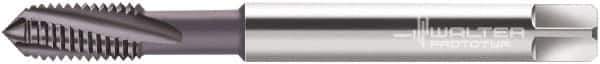Walter-Prototyp - 1/4-28 UNJF 3 Flute 3B Modified Bottoming Spiral Flute Tap - Powdered Metal, AlCrN Finish, 80mm OAL, Right Hand Flute, Right Hand Thread, Series 2340663 - Eagle Tool & Supply