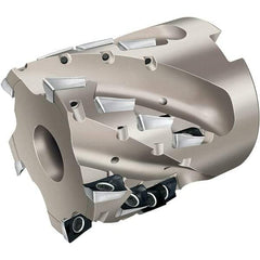 Walter - 16 Inserts, 2" Cut Diam, 3/4" Arbor Diam, 1.69" Max Depth of Cut, Indexable Square-Shoulder Face Mill - 2.559" High, AD.. 1204.. Insert Compatibility, Through Coolant, Series Xtra-tec - Eagle Tool & Supply