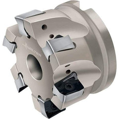 Walter - 6 Inserts, 63mm Cut Diam, 27mm Arbor Diam, 13mm Max Depth of Cut, Indexable Square-Shoulder Face Mill - 50mm High, LN.. 1307.. Insert Compatibility, Through Coolant, Series Xtra-tec - Eagle Tool & Supply