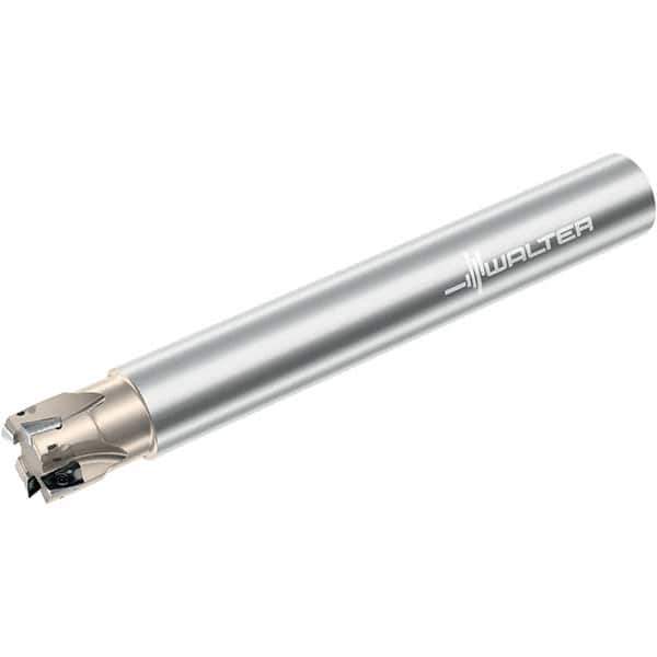 Walter - 25mm Cut Diam, 11.7mm Max Depth of Cut, 25mm Shank Diam, 200mm OAL, Indexable Square Shoulder End Mill - Multiple Insert Styles, Cylindrical Shank, 90° Lead Angle, Through Coolant, Series Xtra-tec - Eagle Tool & Supply