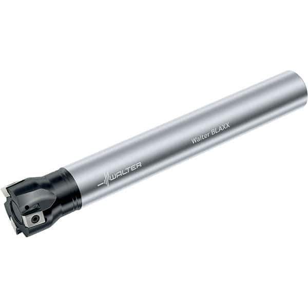Walter - 1-1/2" Cut Diam, 0.48" Max Depth of Cut, 1-1/2" Shank Diam, 10" OAL, Indexable Square Shoulder End Mill - Multiple Insert Styles, Cylindrical Shank, 90° Lead Angle, Through Coolant, Series Blaxx - Eagle Tool & Supply