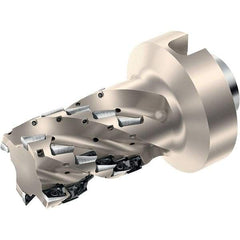 Walter - 40mm Cut Diam, 54mm Max Depth of Cut, 105mm OAL, Indexable Square Shoulder Helical End Mill - Multiple Insert Styles, NCT63 Modular Connection, 90° Lead Angle, Through Coolant, Series Xtra-tec - Eagle Tool & Supply