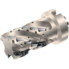 Walter - 40mm Cut Diam, 57mm Max Depth of Cut, 105mm OAL, Indexable Square Shoulder Helical End Mill - Multiple Insert Styles, NCT80 Modular Connection, 90° Lead Angle, Through Coolant, Series Xtra-tec - Eagle Tool & Supply