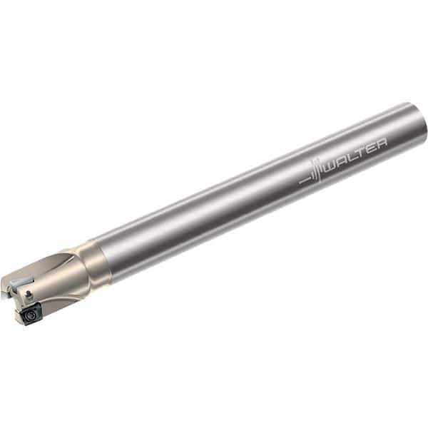 Walter - 22mm Cut Diam, 8mm Max Depth of Cut, 20mm Shank Diam, 200mm OAL, Indexable Square Shoulder End Mill - Multiple Insert Styles, Cylindrical Shank, 90° Lead Angle, Through Coolant, Series Xtra-tec - Eagle Tool & Supply
