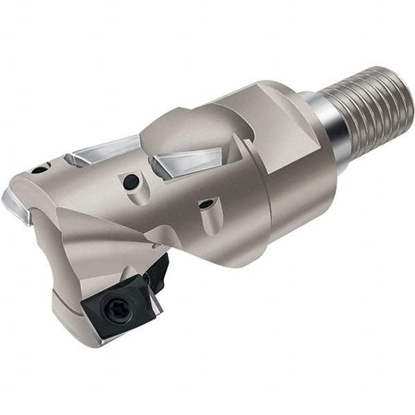 Walter - 32mm Cut Diam, 30mm Max Depth of Cut, Indexable Square Shoulder Helical End Mill - Multiple Insert Styles, T28 Modular Connection, 90° Lead Angle, Through Coolant - Eagle Tool & Supply