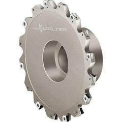 Walter - Shell Mount Connection, 1-1/2" Cutting Width, 0.63" Depth of Cut, 3" Cutter Diam, 3/4" Hole Diam, 4 Tooth Indexable Slotting Cutter - F4153.BN Toolholder, LN.U 080404 Insert, Right Hand Cutting Direction - Eagle Tool & Supply