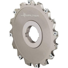 Walter - Arbor Hole Connection, 2.4016" Cutting Width, 0.4724" Depth of Cut, 200mm Cutter Diam, 1.9685" Hole Diam, 9 Tooth Indexable Slotting Cutter - F4153.B Toolholder, LN.U 080304 Insert, Right Hand Cutting Direction - Eagle Tool & Supply