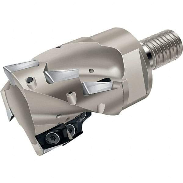 Walter - 50mm Cut Diam, 43mm Max Depth of Cut, Indexable Square Shoulder Helical End Mill - Multiple Insert Styles, T45 Modular Connection, 90° Lead Angle, Through Coolant - Eagle Tool & Supply