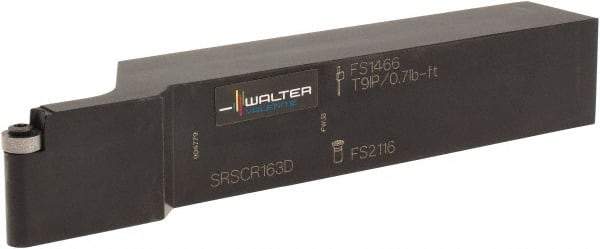 Walter - SRSC, Right Hand Cut, 1" Shank Height x 25.4mm Shank Width, Neutral Rake Indexable Turning Toolholder - 152.4mm OAL, RC.T 32.5.. Insert Compatibility, Series Walter Turn - Eagle Tool & Supply