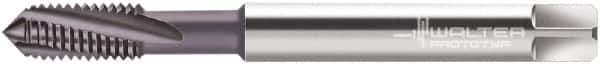Walter-Prototyp - M4x0.70 Metric 3 Flute 6HX Modified Bottoming Spiral Flute Tap - Powdered Metal, AlCrN Finish, 63mm OAL, Right Hand Flute, Right Hand Thread, Series 2041663 - Eagle Tool & Supply