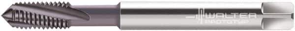 Walter-Prototyp - M6x0.75 Metric Fine 3 Flute 6HX Modified Bottoming Spiral Flute Tap - Powdered Metal, AlCrN Finish, 80mm OAL, Right Hand Flute, Right Hand Thread, Series 2141663 - Eagle Tool & Supply