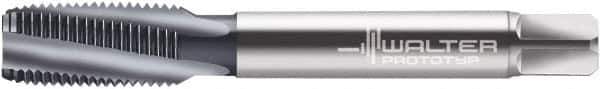 Walter-Prototyp - 5/8-11 UNC 4 Flute 3B Modified Bottoming Spiral Flute Tap - Powdered Metal, TiCN Finish, 3-13/16" OAL, Right Hand Flute, Right Hand Thread, Series A2245876 - Eagle Tool & Supply