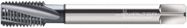 Walter-Prototyp - M16x2.00 Metric 4 Flute 6HX Modified Bottoming Spiral Flute Tap - Powdered Metal, TiCN Finish, 110mm OAL, Right Hand Flute, Right Hand Thread, Series 2046606 - Eagle Tool & Supply