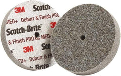 3M - 3" Diam, 1/2" Face Width, 1/4" Center Hole, Medium Grade, Ceramic Deburring Wheel - Unitized, Hard Density 6 Grade - Eagle Tool & Supply