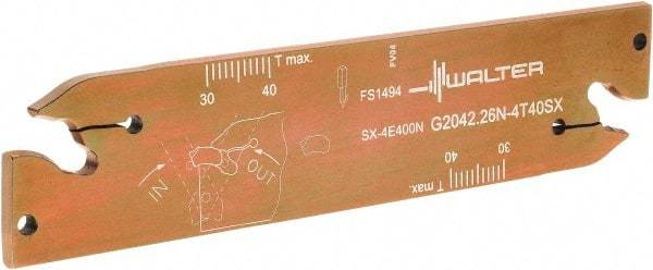 Walter - 1.0236" Blade Height, 5.9055" OAL, Neutral Cut, Double End Indexable Cut-Off Blade - 40mm Max Depth of Cut, G2042 N Blade - Eagle Tool & Supply