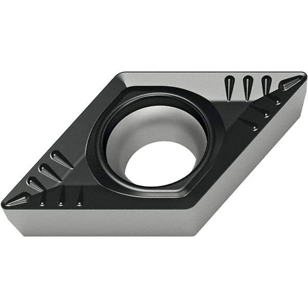 Walter - DCMT21.51 RP4 Grade WPP10S Carbide Turning Insert - TiCN/Al2O3/TiN Finish, 55° Diamond, 1/4" Inscr Circle, 3/32" Thick, 1/64" Corner Radius - Eagle Tool & Supply