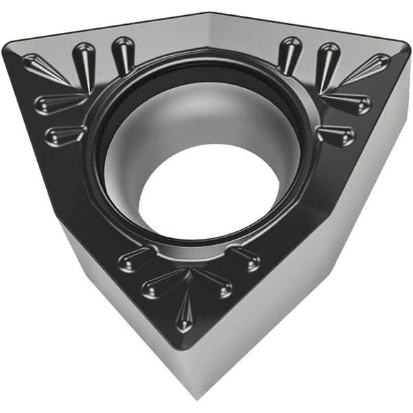 Walter - WCMT32.52 RP4 Grade WPP10S Carbide Turning Insert - TiCN/Al2O3/TiN Finish, 80° Trigon, 3/8" Inscr Circle, 5/32" Thick, 1/32" Corner Radius - Eagle Tool & Supply