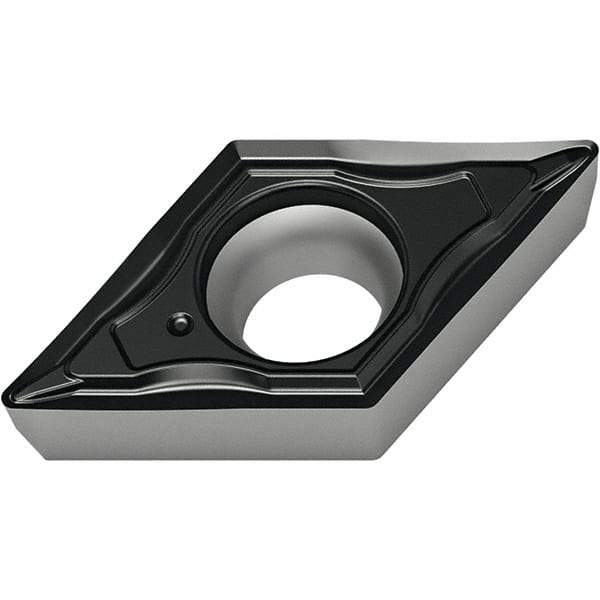 Walter - DCMT32.52 FP4 Grade WPP20S Carbide Turning Insert - TiCN/Al2O3/TiN Finish, 55° Diamond, 3/8" Inscr Circle, 5/32" Thick, 1/32" Corner Radius - Eagle Tool & Supply