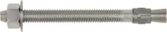 Powers Fasteners - 7/8" Diam, 7/8" Drill, 8" OAL, 2-3/4" Min Embedment Wedge Expansion Concrete Anchor - 304 Stainless Steel, Hex Head, Hex Drive, 4-3/4" Thread Length - Eagle Tool & Supply