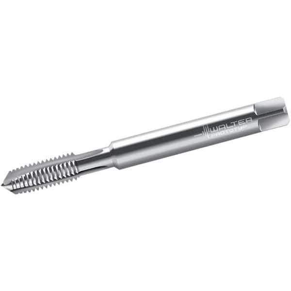 Walter-Prototyp - 3/8-16 UNC, 3 Flute, Bright Finish, Powdered Metal Spiral Point Tap - Plug Chamfer, Right Hand Thread, 100mm OAL, 20mm Thread Length, 10mm Shank Diam, 3B Class of Fit, Series 22207 - Exact Industrial Supply