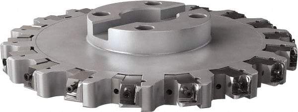 Seco - Shell Mount Connection, 0.6299" Cutting Width, 3.6024" Depth of Cut, 315mm Cutter Diam, 2.3622" Hole Diam, 18 Tooth Indexable Slotting Cutter - R335.25 Toolholder, LNHQ 1707, XNHQ 1707 Insert, Left Hand Cutting Direction - Eagle Tool & Supply