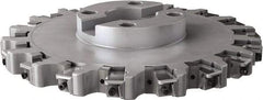 Seco - Shell Mount Connection, 0.6299" Cutting Width, 3.6024" Depth of Cut, 315mm Cutter Diam, 2.3622" Hole Diam, 18 Tooth Indexable Slotting Cutter - R335.25 Toolholder, LNHQ 1707, XNHQ 1707 Insert, Right Hand Cutting Direction - Eagle Tool & Supply