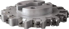Seco - Shell Mount Connection, 0.63" Cutting Width, 2.4" Depth of Cut, 10" Cutter Diam, 2-1/2" Hole Diam, 14 Tooth Indexable Slotting Cutter - R335.25 Toolholder, LNHQ 1707, XNHQ 1707 Insert, Left Hand Cutting Direction - Eagle Tool & Supply