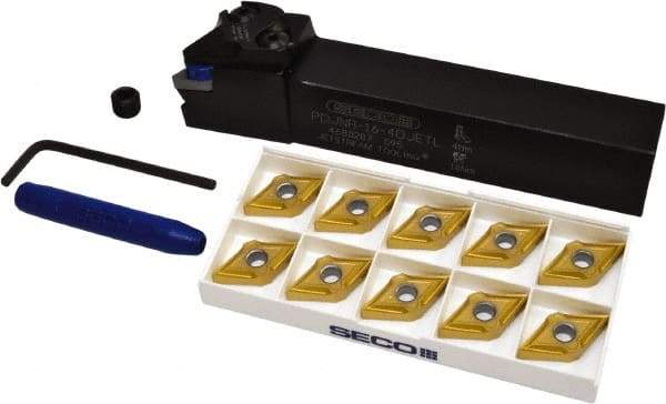 Seco - 11 Piece, DNMP Insert Style, PDJNR-16-4DJETL Toolholder Style, Indexable Turning Set - 1 Toolholder Included - Eagle Tool & Supply
