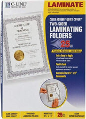 C-LINE - 25 Self-Laminating Pockets - 12 mil Thick x 9.13" Wide x 0.95' Long - Eagle Tool & Supply