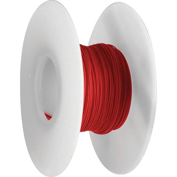 OK Industries - 26 AWG, 1 Strand, 30.4 m OAL, Copper Hook Up Wire - Red Kynar Jacket, 0.027" Diam - Eagle Tool & Supply