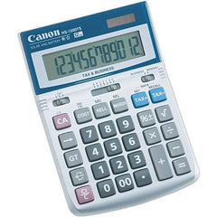 Canon - 12-Digit LCD 12 Function Handheld Calculator - 4-7/8 x 6-7/8 Display Size, White, Solar & Battery Powered - Eagle Tool & Supply