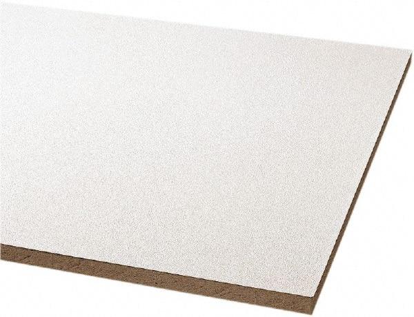 Armstrong World - 24" Long x 24" Wide, Wet-Formed Mineral Fiber Ceiling Tile - ASTM E1264 Specification, White - Eagle Tool & Supply