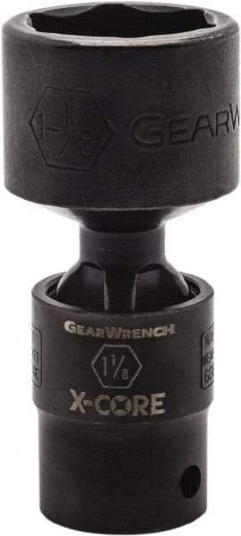 GearWrench - 1/2" Drive 11/16" Standard Universal Impact Socket - 6 Points, 3-5/91" OAL - Eagle Tool & Supply