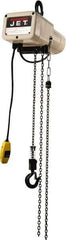 Jet - 1/8 Ton Capacity, 16 FPM Lift Speed, Electric Chain Hoist - 10' Max Lift, 15-1/4" Min Headroom - Eagle Tool & Supply