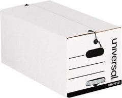 Universal One - 37-1/4" Wide x 18" High x 10" Deep, Storage Box - Corrugated Fiberboard, White - Eagle Tool & Supply