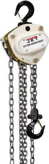 Jet - 550 Lb Lifting Capacity, 15' Lift Height, Hand Hoist - Made from Chain, 18' Overhaul to Lift 1' - Eagle Tool & Supply