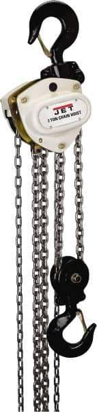 Jet - 6,600 Lb Lifting Capacity, 10' Lift Height, Hand Hoist - Made from Chain, 114' Overhaul to Lift 1' - Eagle Tool & Supply