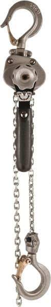 Jet - 550 Lb Lifting Capacity, 5' Lift Height, Lever Hoist - Made from Chain - Eagle Tool & Supply
