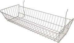 ECONOCO - 10" Deep, Rectangular Steel Peg Board/Slatwall Basket - 24" Wide x 5" High - Eagle Tool & Supply