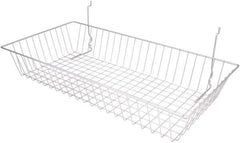 ECONOCO - 12" Deep, Rectangular Steel Peg Board/Slatwall Basket - 24" Wide x 4" High - Eagle Tool & Supply