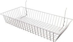 ECONOCO - 12" Deep, Rectangular Steel Peg Board/Slatwall Basket - 24" Wide x 4" High - Eagle Tool & Supply