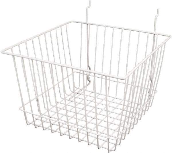 ECONOCO - 12" Deep, Square Steel Peg Board/Slatwall Basket - 12" Wide x 8" High - Eagle Tool & Supply