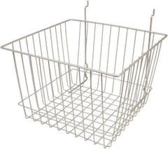 ECONOCO - 12" Deep, Square Steel Peg Board/Slatwall Basket - 12" Wide x 8" High - Eagle Tool & Supply