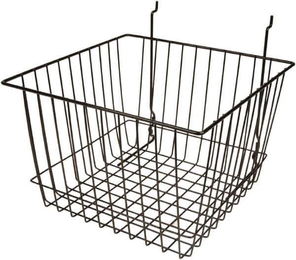 ECONOCO - 12" Deep, Square Steel Peg Board/Slatwall Basket - 12" Wide x 8" High - Eagle Tool & Supply