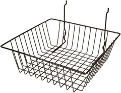 ECONOCO - 12" Deep, Square Steel Peg Board/Slatwall Basket - 12" Wide x 4" High - Eagle Tool & Supply